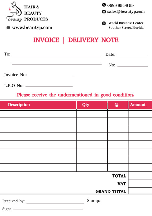 INVOICE | DELIVERY NOTE BUSINESS CODUMENT A5 template